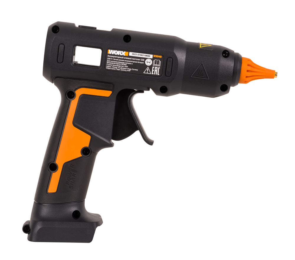Клеевой пистолет аккумуляторный WORX WX045.9