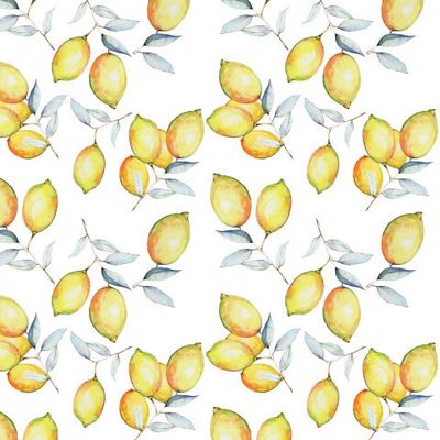 Акварельные лимоны на белом фоне