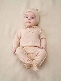 Слип на кнопках "Нюд" из ажурного хлопка 0+