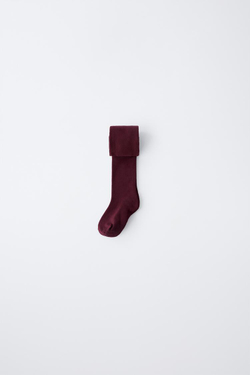 ZARA ОДНОТОННЫЕ КОЛГОТКИ, БУРГУНДИ