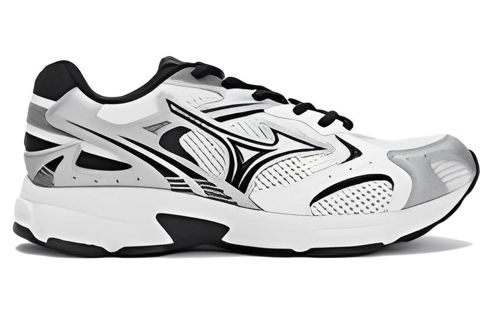 Mizuno Speed 2K trendy retro leather shock absorption, non-slip, wear-resistant, low-cut casual running shoes for men and women with the same silver black