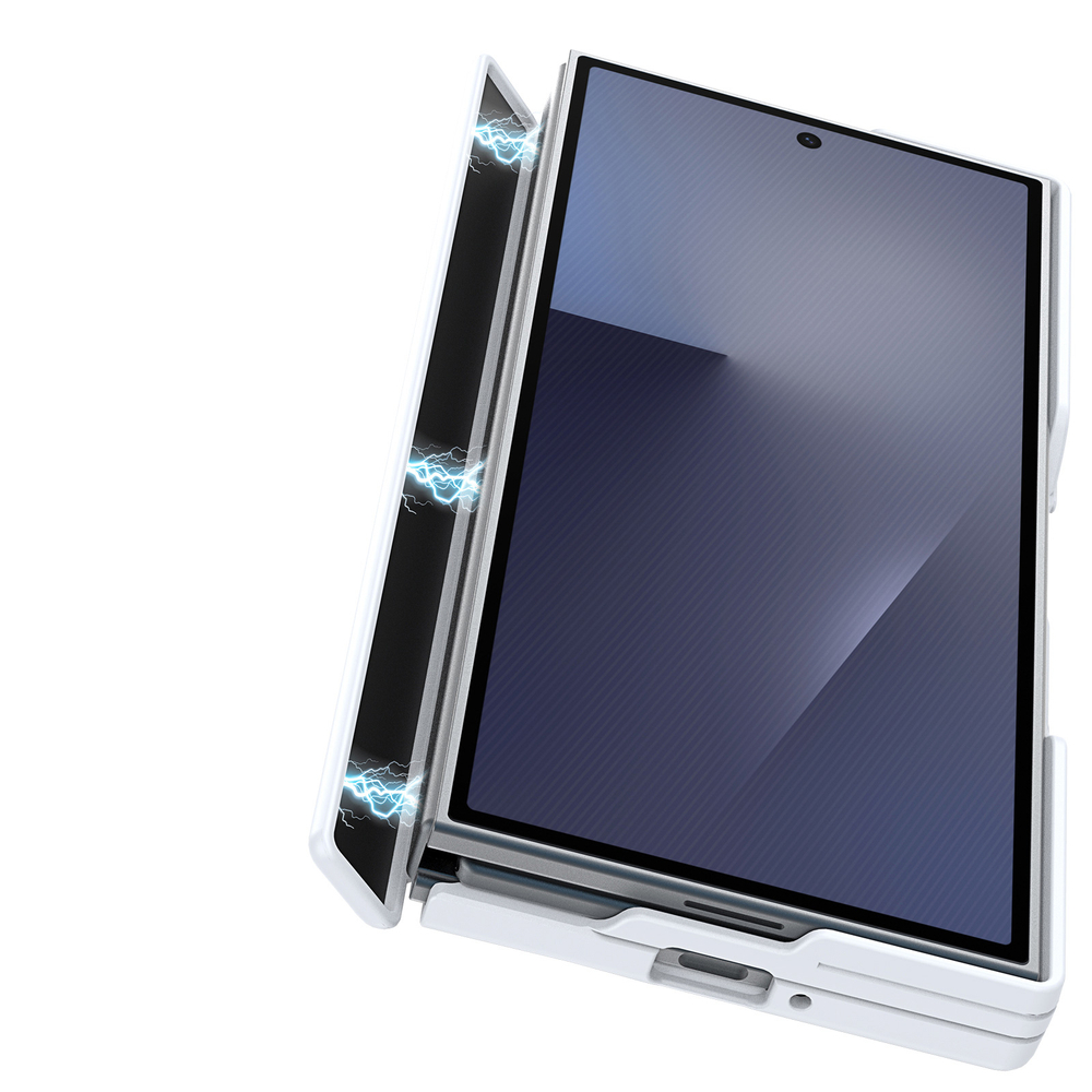 Чехол матовый полупрозрачный белого цвета с MagSafe для Samsung Z TriFold, серия Expn Series Magnetic от Dux Ducis