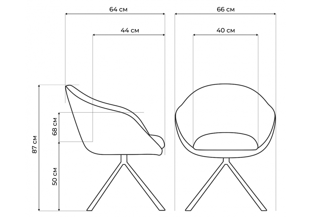 Стул на металлокаркасе Woodville Бартон 1 ткань мадера 3, черный матовый