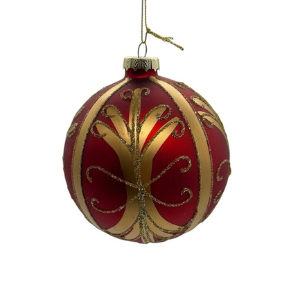 Шар красный с орнаментом [Арт.P 33180]