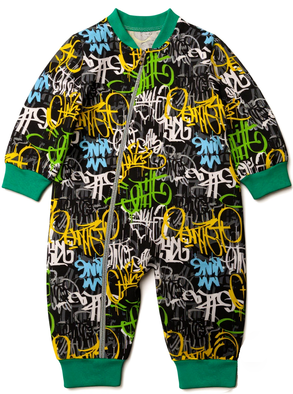 11413 Комбинезон детский футер 2-х нитка граффити (56-86)