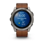 Умные часы Garmin Fenix 8 51mm, Amoled, Sapphire, кожаный ремешок "Chestnut" + спортивный ремешок "Graphite" (010-02905-40)