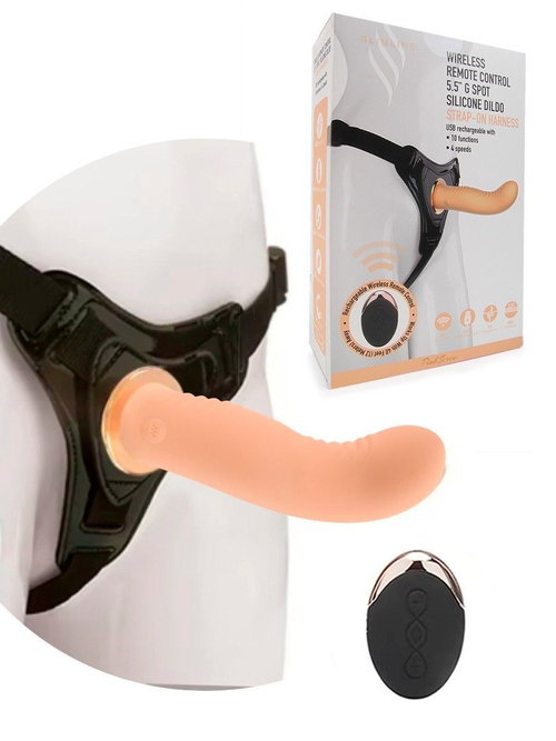 Женский вибрострапон Erokay MK-6802 FLS, 14 см, с пультом