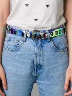 Ремень женский из зеркальной кожи "Вся такая волшебная"