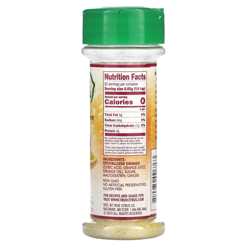 True Citrus, True Orange, кристаллизованный апельсин и имбирь, 70 г (2,47 унции)
