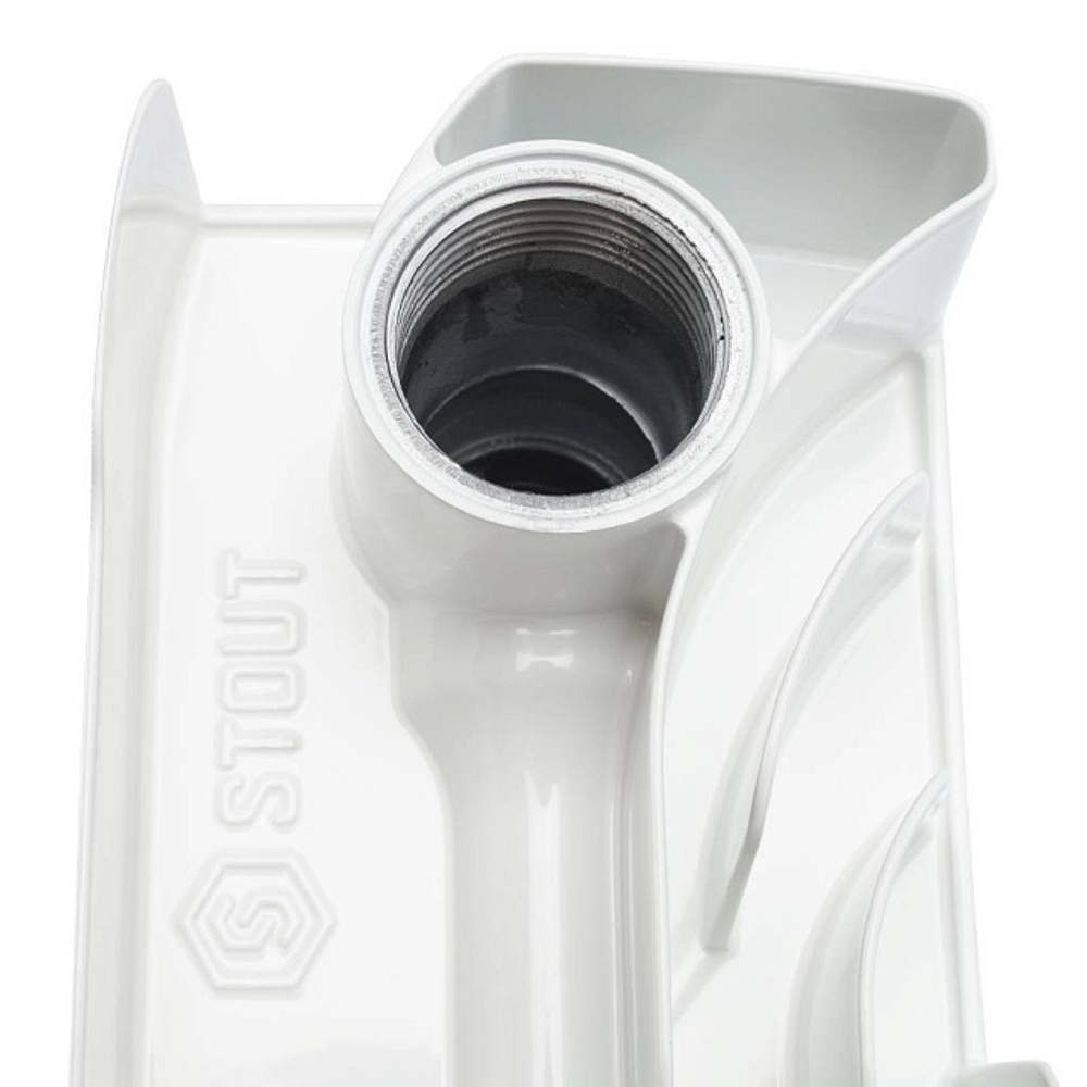 Радиатор биметаллический STOUT Space 500 - 4 секции (подключение боковое, цвет белый)