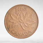 Canada, 1 Cent, 1981 – Elizabeth II (Modified Second Portrait; Reduced Weight), VF