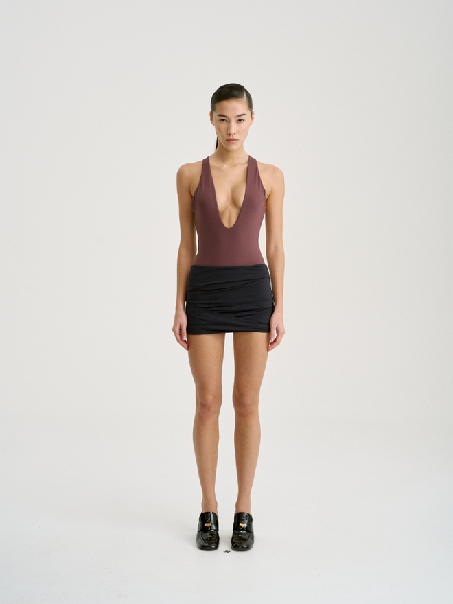 Боди open back — Eggplant