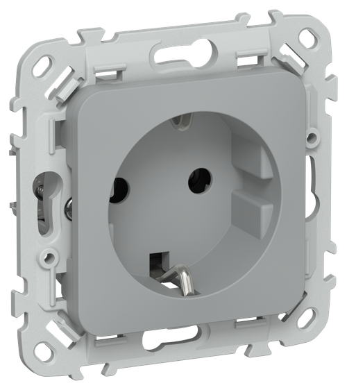 FLITE Розетка с заземлением без защитных шторок 16А РС11-0-ФлС серый IEK