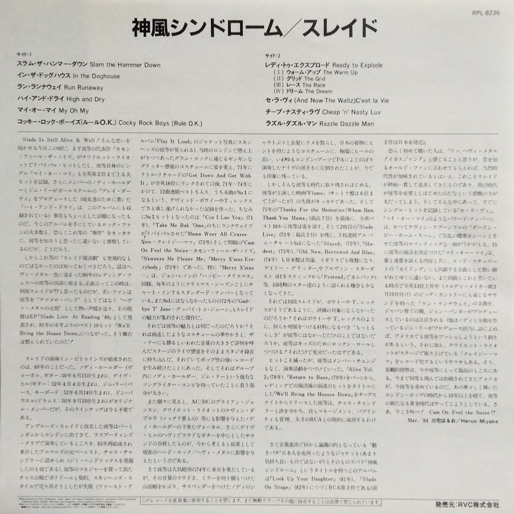 Slade / The Amazing Kamikaze Syndrome (LP)