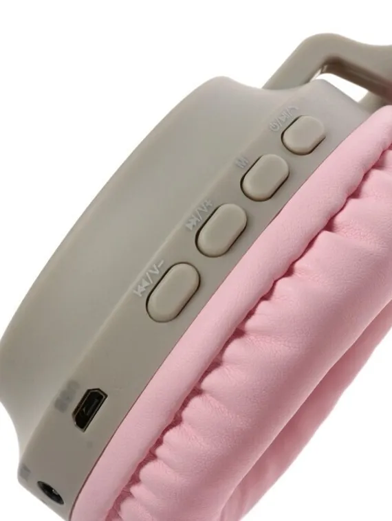 Наушники Hoco W27, беспроводные, накладные, микрофон, BT 5.0, 300 мАч, подсветка, серые