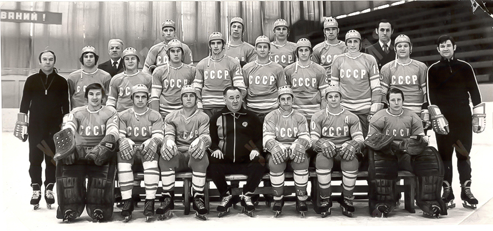 Команда хоккейных «звезд». Фото И. Уткина. Агентство печати «Новости» (АПН). Январь, 1976 г. A76-639