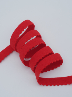 Резинка отделочная красная ажурная ширина 12 мм с учетом фестона