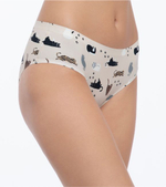 Бесшовные трусики-слипы Kitty с кошечками (Размер: XL) (Цвет: телесный)