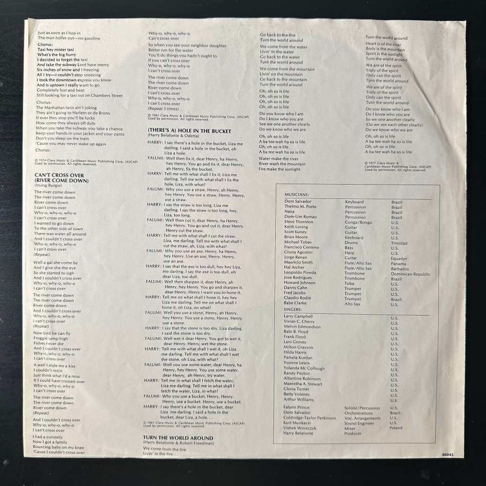 Harry Belafonte ‎– Turn The World Around (Голландия 1977г.)