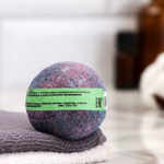 Бомбочка для ванны с шиммером и ароматом яблока с корицей - 110 гр. (Цвет: темно-синий)