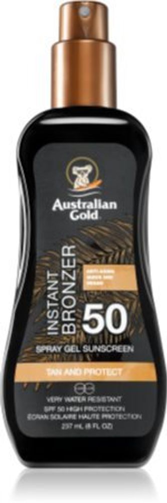 Australian Gold бронзирующий спрей SPF 50 Spray Gel Sunscreen With Instant Bronzer