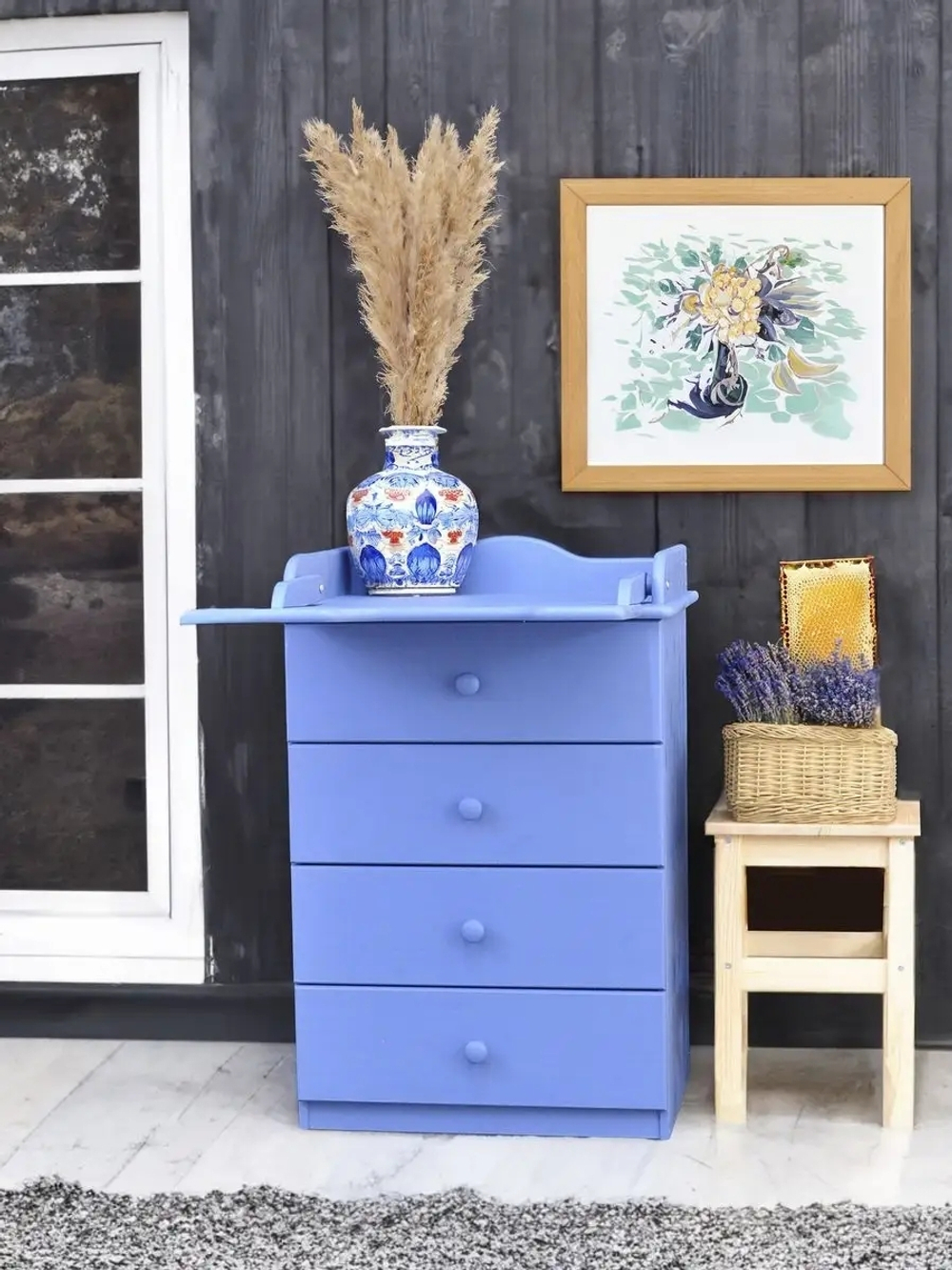 Пеленальный комод деревянный Алиса 4 ящика, 60х44х88 см