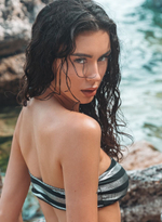 Раздельный купальник-бандо Emily (Размер: B/L) (Цвет: черный с серебристым)