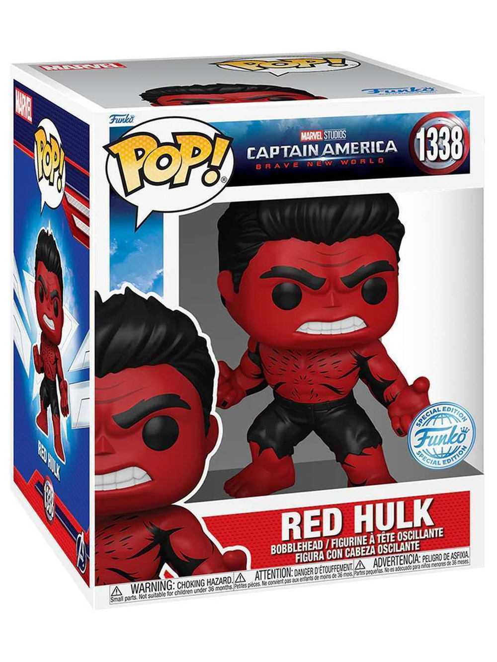 Фигурка Funko POP! Bobble Marvel Captain America BNW Red Hulk (Retro Comic Deco) (Exc) (1338) 77489