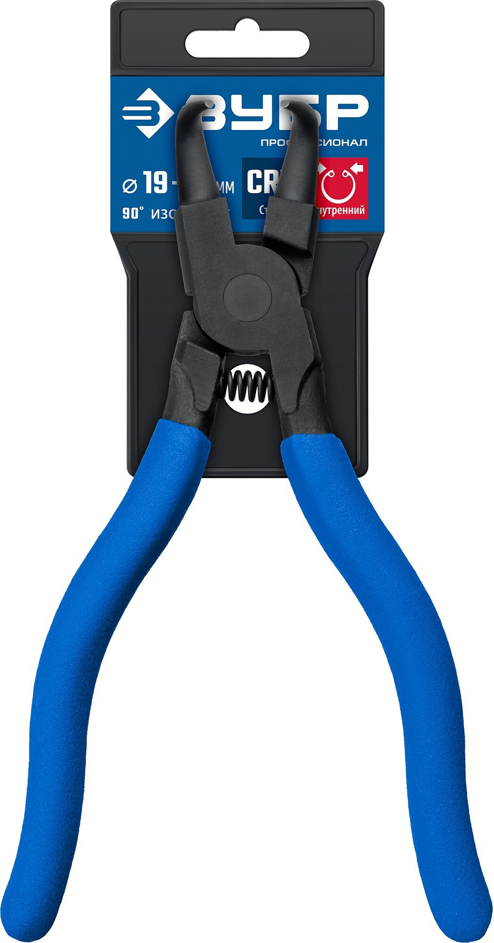 ЗУБР 170 мм, изогнутые губки, внутренний съемник стопорных колец, Профессионал (22821-2)