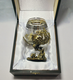 Бокал для коньяка Охота на Глухаря в подарочном футляре