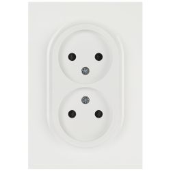 Розетка ЭРА Arktik 16-2107-01 без заземления двойная 2X2P 16А-250В белый