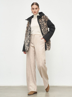 Шуба женская чебурашка тедди с капюшоном короткая, SilverFox (арт. 2204-021-7,4)