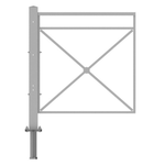 Пешеходное ограждение ПО-1 Крест тип 2 укороченное (секция + стойка), стойка 80х80 съемная, порошковая окраска