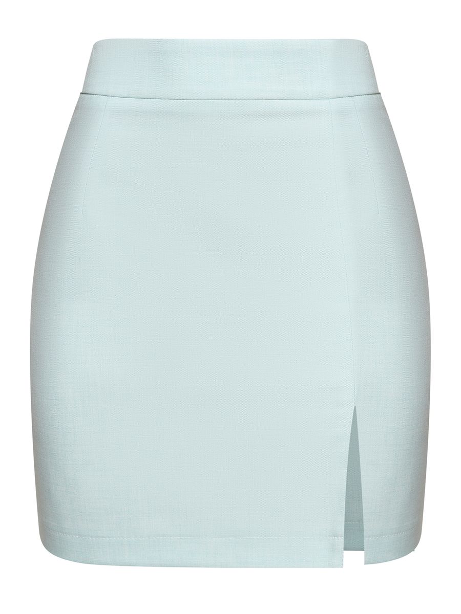 Юбка с разрезом мини ментоловая