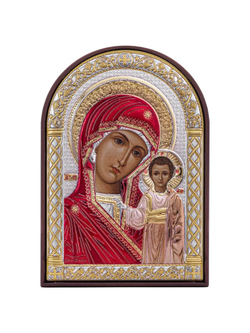 Казанская БМ, икона арочная, пластик коричневый, эмаль 80х115