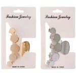 Заколка - краб для волос на блистере «PREMIUM», сефора, цвет серебро и золото, 6см