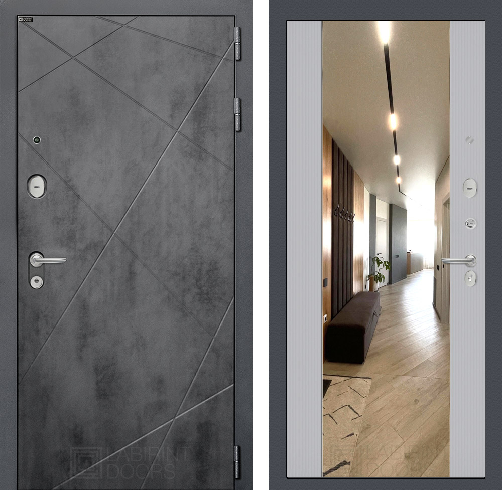 Лофт зеркало МАХ серый рельеф софт