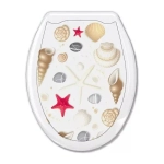 Сиденье жесткое с рис. Ракушка на белом