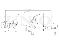 Амортизатор газовый передней подвески UNIO SAB-10604
