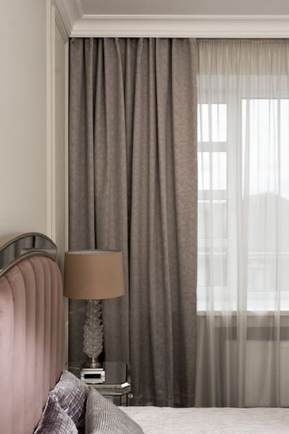 Ткань Портьера 260x275 Garda Decor Gloss серая Серый
