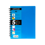 Тетрадь 120л., А5, клетка, Alingar, гребень, пластиковая обложка, цветные пластиковые разделители, ассорти 4 цвета