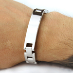 Браслет из стали с пластиной под гравировку SPIKES SSBQ-5433