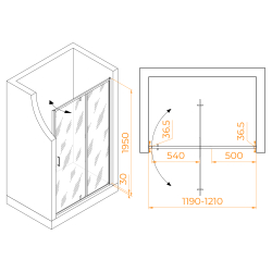 Душевая дверь RGW LE-103 (Прозрачное, 1200)