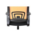 Кресло оператора Helmi HL-M95 R (695) "Airy", спинка сетка оранжевая/сиденье ткань TW черная, пиастра