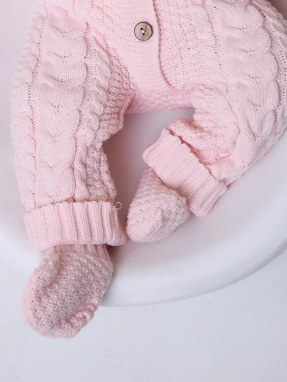 вязаный комбинезон для новорожденных