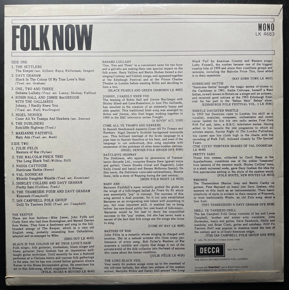 Сборник Folk Now (Англия 1965г.)