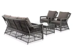 "Гранд Латте" лаунж-зона из искусственного ротанга, цвет графит