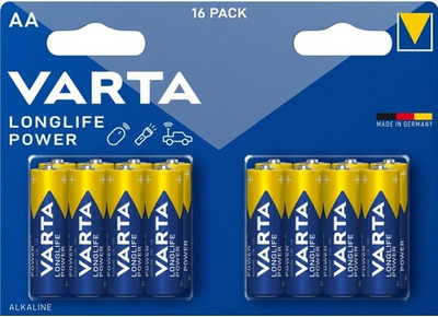 Батарейки VARTA Longlife Power LR06 / AA BL16 (16) шт. в блистере, 4906121416