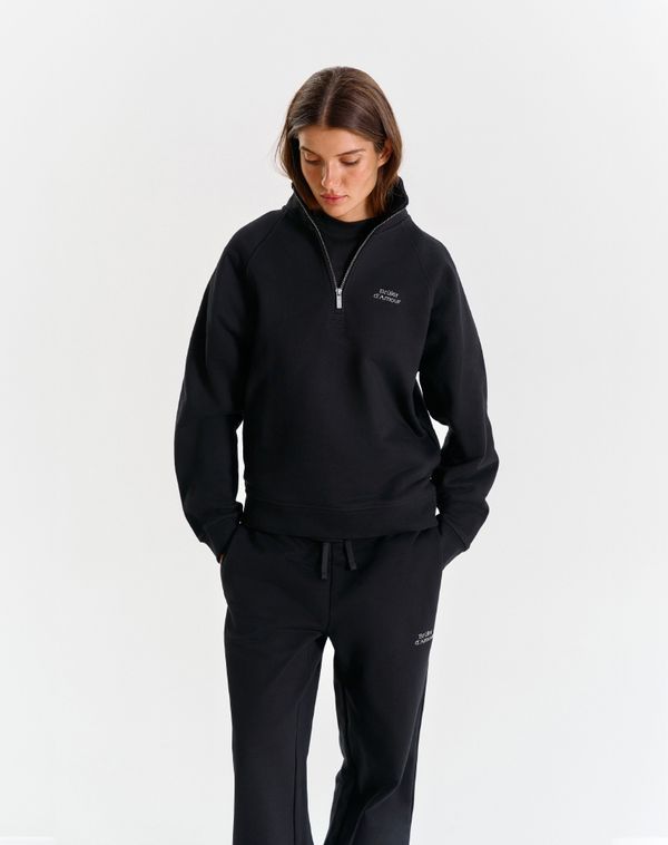 Толстовка Half-zip Logo de base 01 черная - фото 3