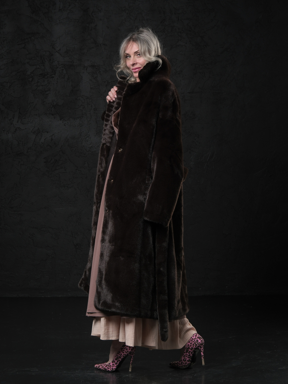 Шуба /шоколад /классика/ эко мех